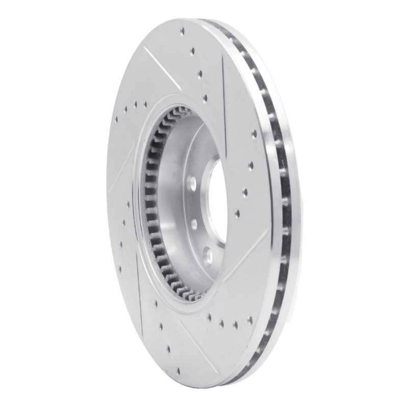 Ford Fusion Brake Rotor (1) - Front Left - R1 Concepts - Drilled & Slotted - Silver - `06-`13